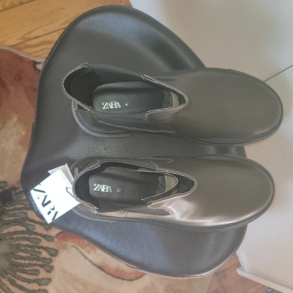 🎉HP🎉NWT ZARA LEATHER ANKLE BOOTS - Picture 11 of 17